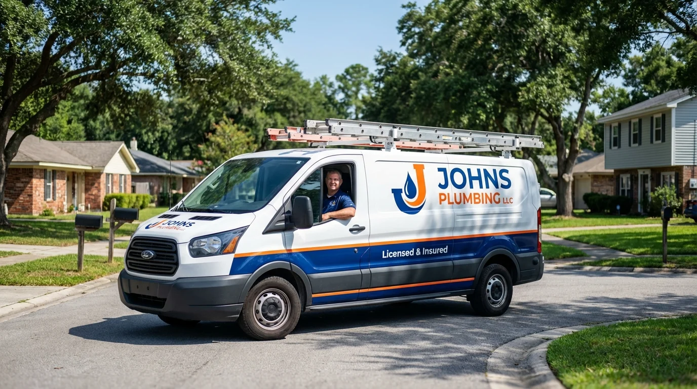 Johns Plumbing LLC service van in Oak Ridge, TN